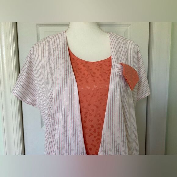 1980s Voluptuous Nautical Pink & White Dress - Picture 2 of 9